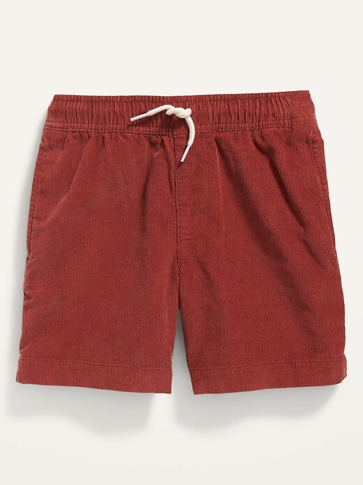 Functional-Drawstring Corduroy Shorts For Boys