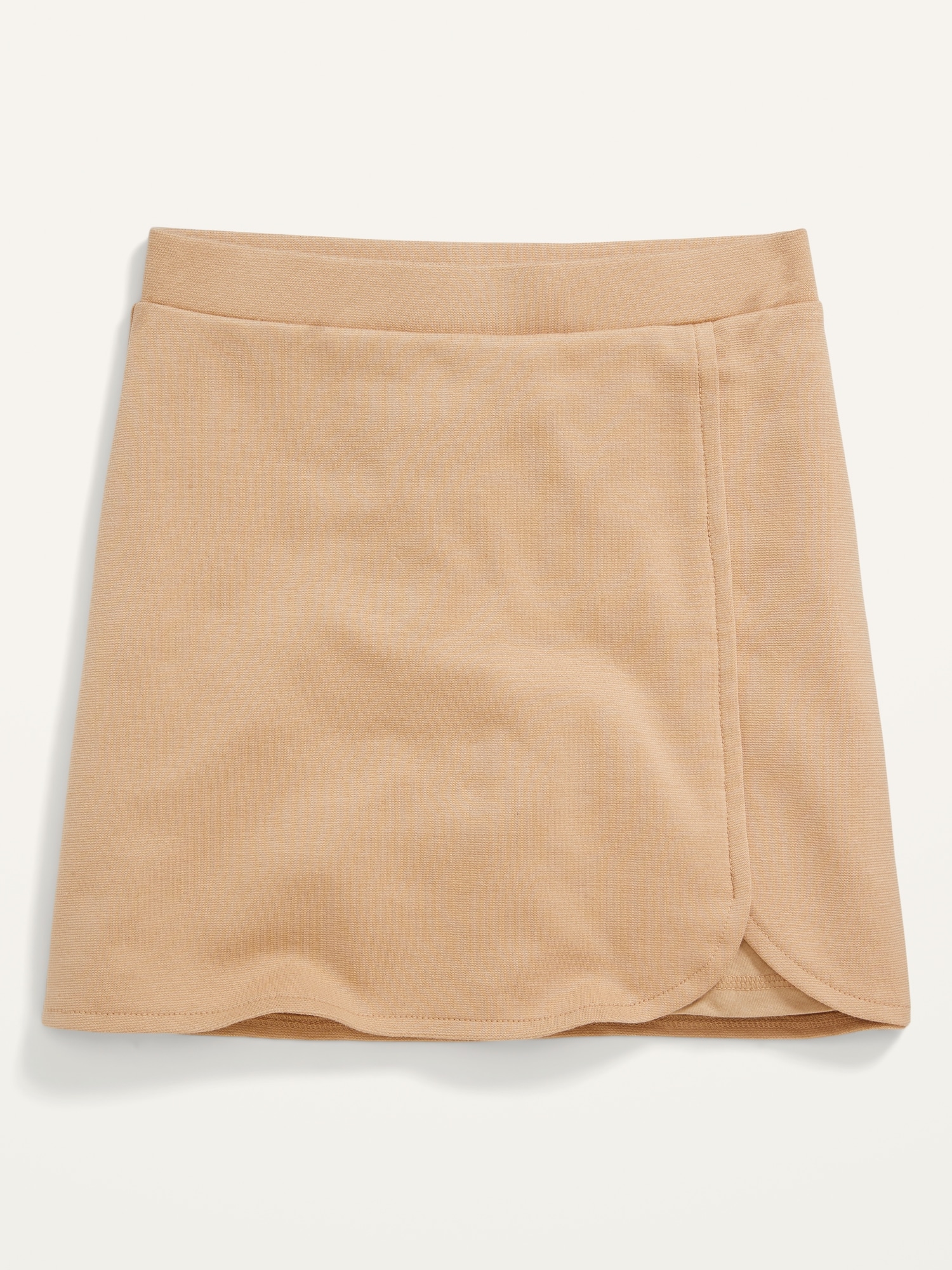 Ponte-Knit Faux-Wrap School Uniform Skort for Girls
