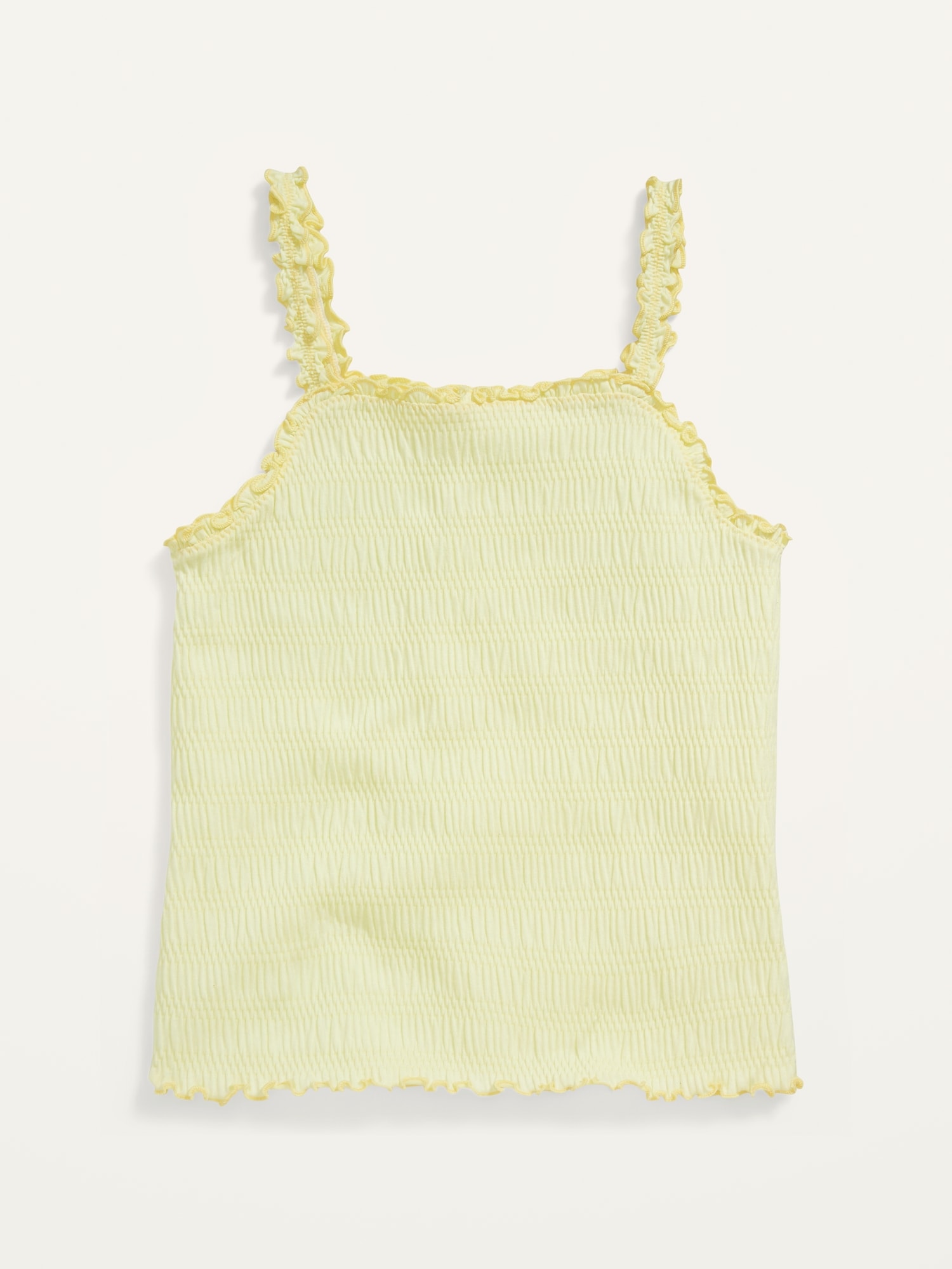 Puckered Lettuce-Edged Tank Top for Girls