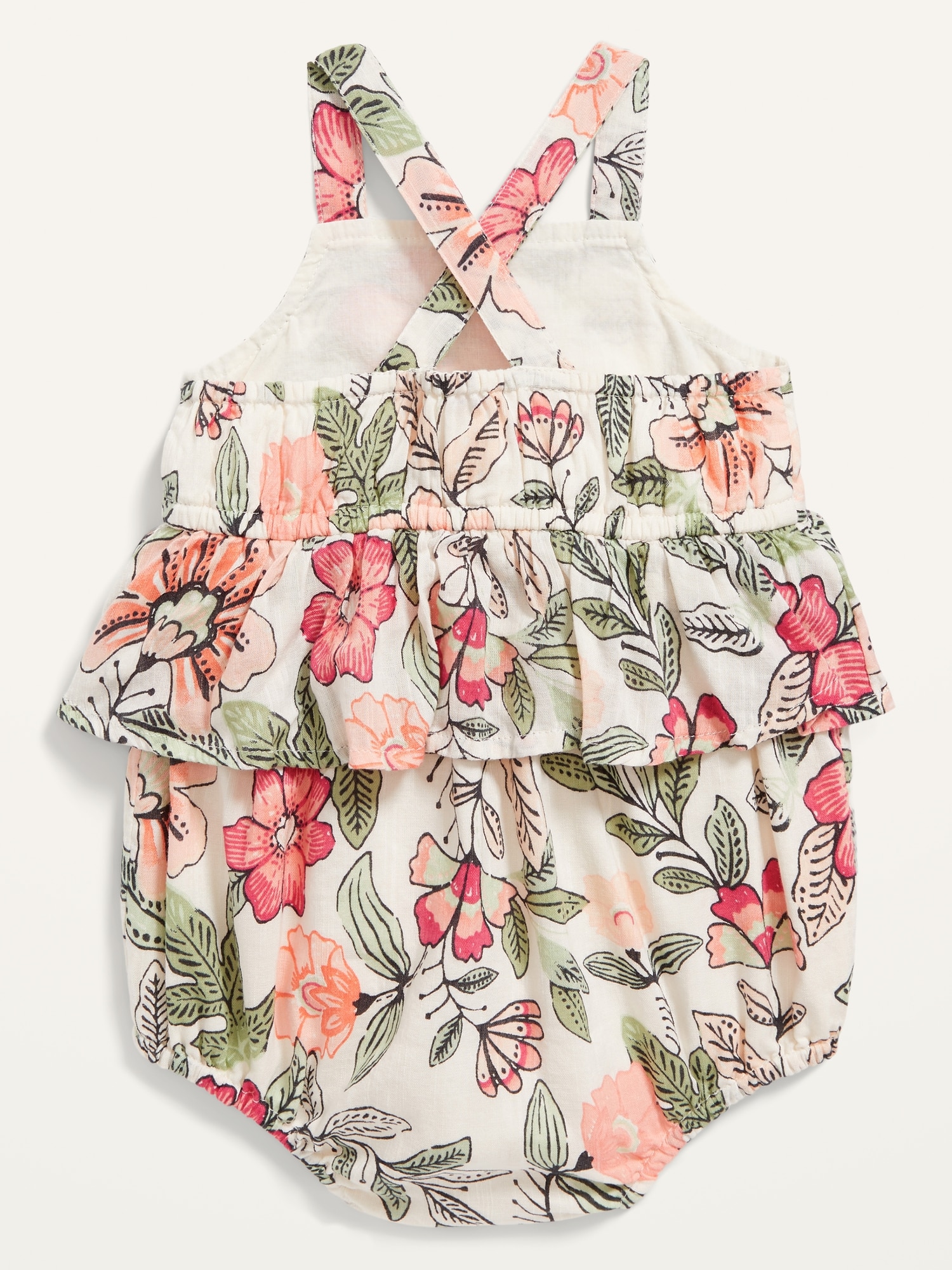 Floral CrossBack Peplum Romper for Baby Old Navy