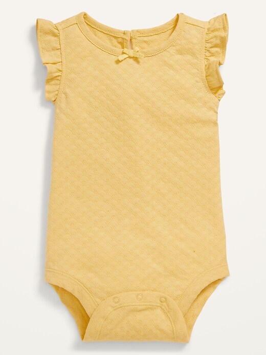 Unisex RuffleTrim Jacquard Bodysuit for Baby Old Navy