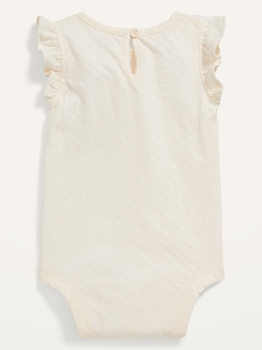 View large product image 2 of 2. Unisex Ruffle-Trim Jacquard Bodysuit for Baby