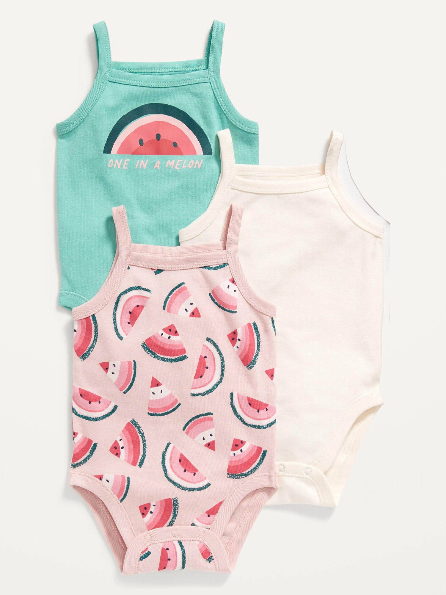 Unisex 3-Pack Sleeveless Bodysuit for Baby