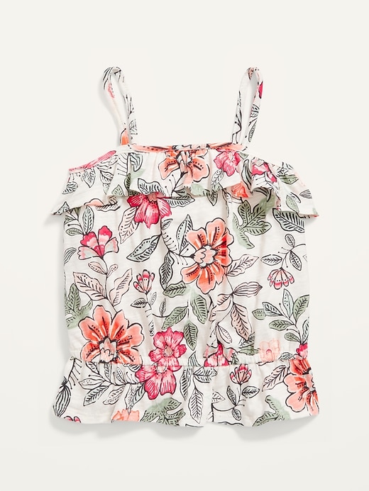View large product image 1 of 2. Ruffled Floral-Print Peplum-Hem Cami for Toddler Girls