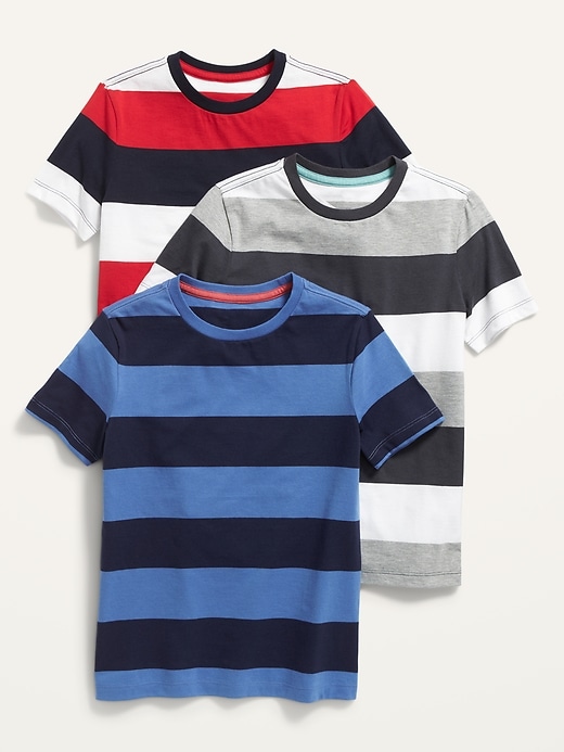 View large product image 1 of 2. Striped Crew-Neck T-Shirt 3-Pack for Boys