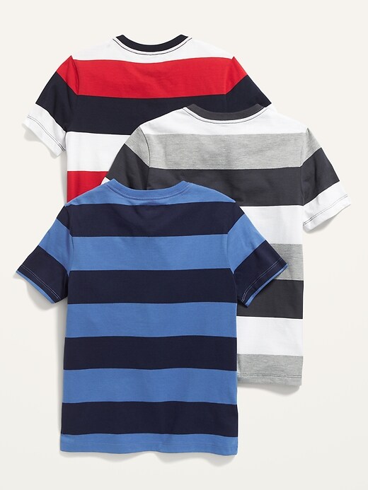 View large product image 2 of 2. Striped Crew-Neck T-Shirt 3-Pack for Boys