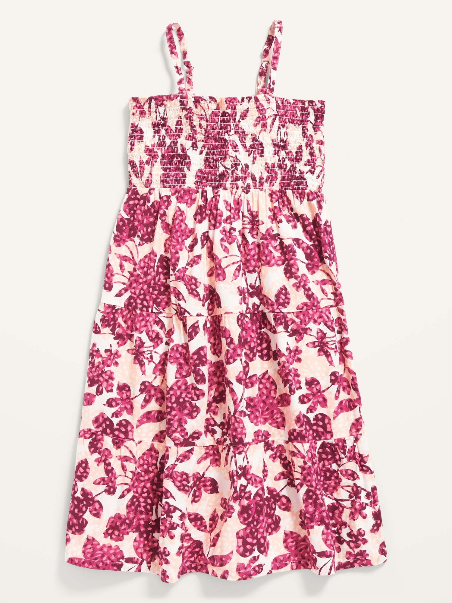 Floral Sleeveless Tiered Swing Dress for Girls