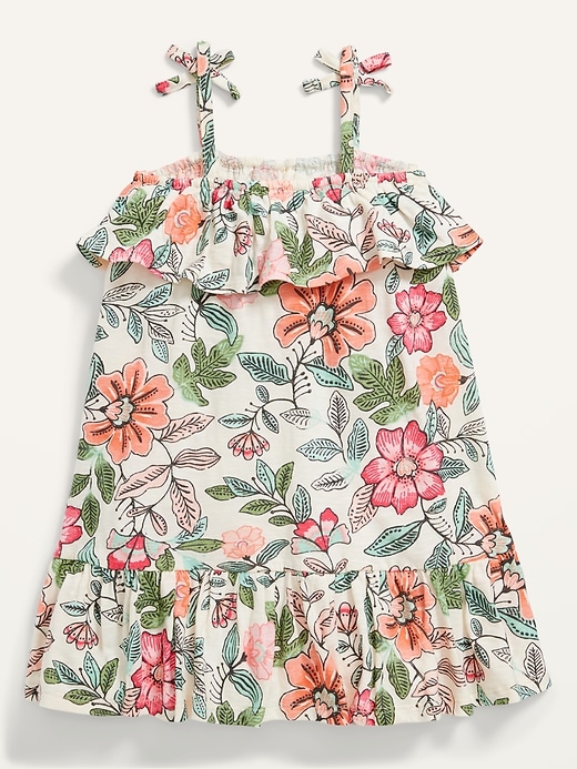 View large product image 2 of 2. Tie-Shoulder Tiered Swing Dress for Toddler Girls