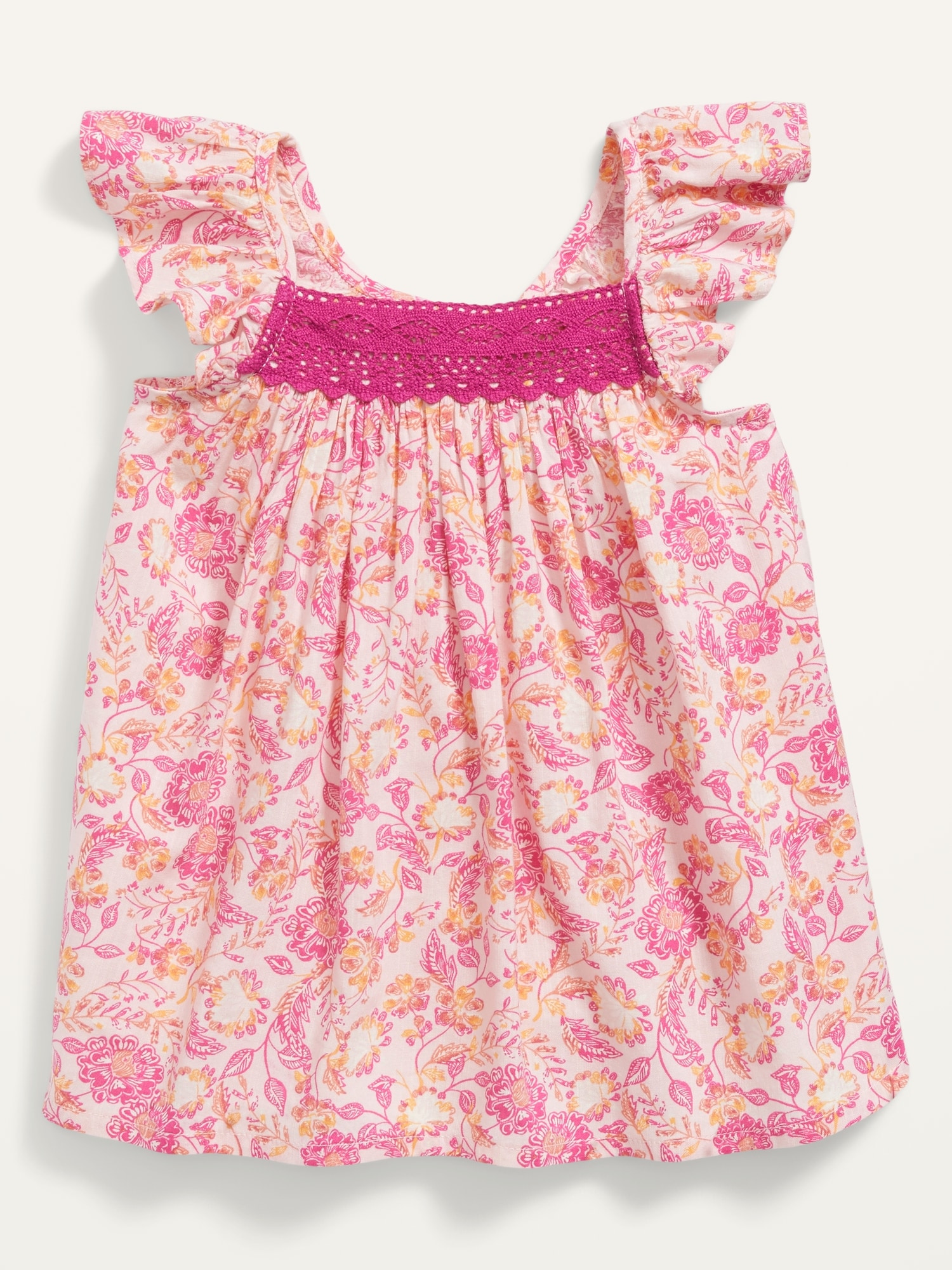 Ruffle-Trim Floral Swing Top for Toddler Girls