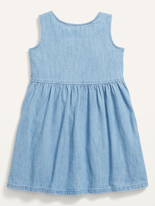 View large product image 2 of 2. Fit & Flare Button-Front Chambray Utility Dress for Toddler Girls