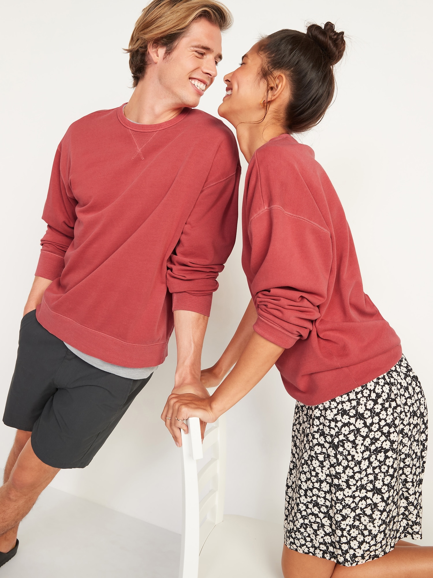 Vintage Garment-Dyed Gender-Neutral Sweatshirt for Adults
