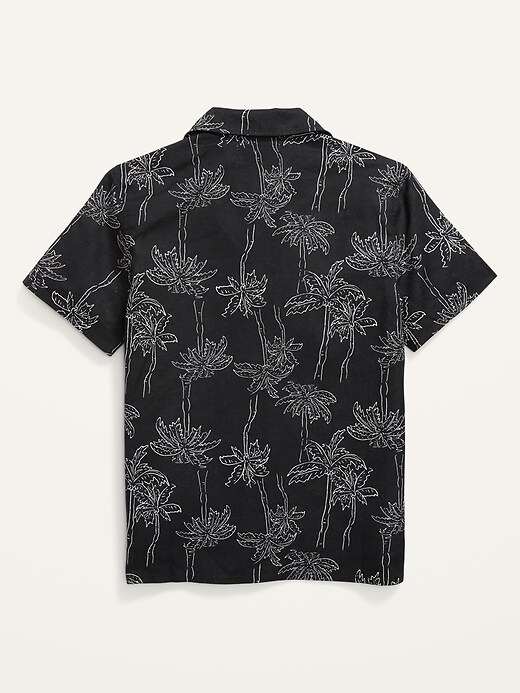 View large product image 2 of 2. Printed Linen-Blend Short-Sleeve Camp Shirt For Boys
