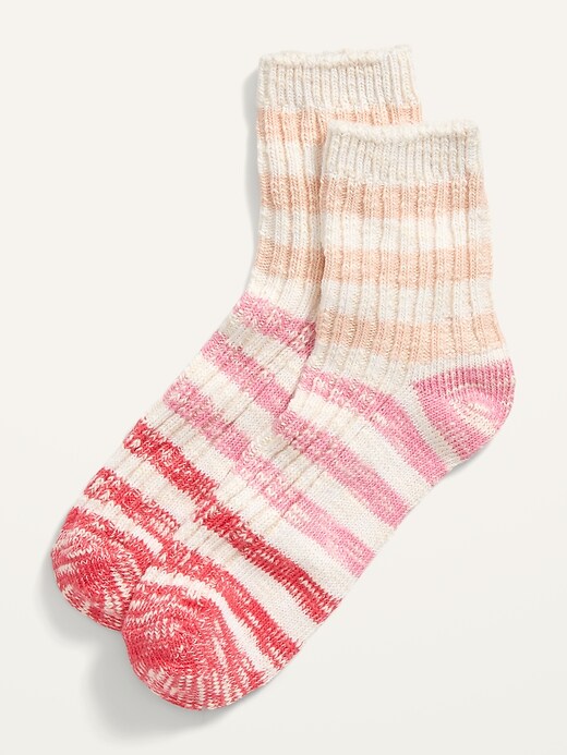 View large product image 1 of 1. Patterned Quarter-Crew Socks for Women