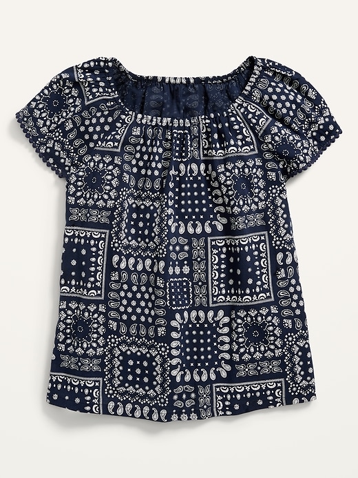 View large product image 1 of 1. Short-Sleeve Scallop-Trim Top for Girls