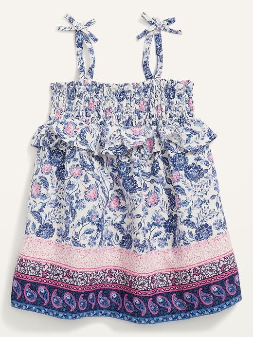 View large product image 1 of 2. Printed Tie-Shoulder Smocked Dress for Baby