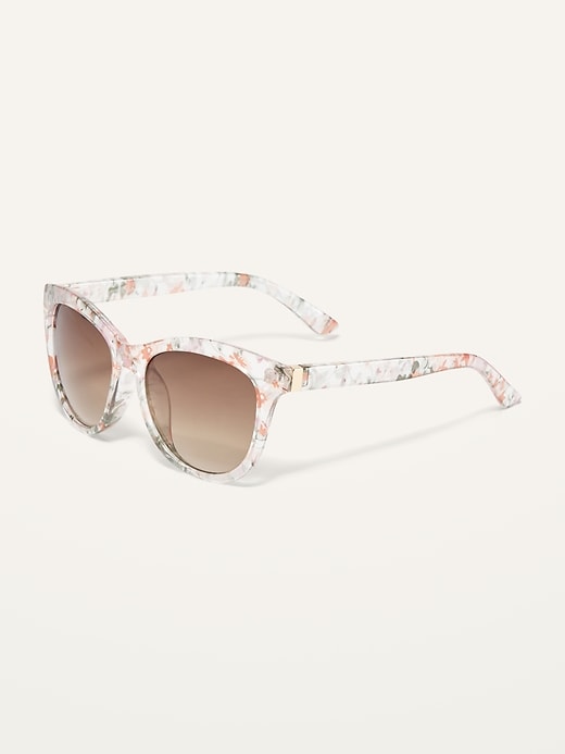 View large product image 2 of 3. Marbled Round-Frame Sunglasses for Women