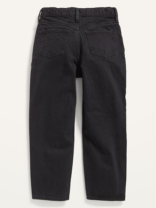 HighWaisted Slouchy Straight BlackWash Jeans for Girls Old Navy