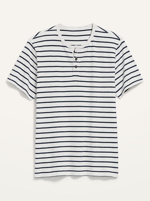 Image number 4 showing, Striped Short-Sleeve Henley T-Shirt