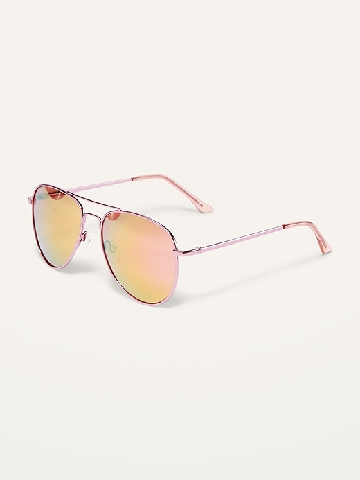 View large product image 2 of 3. Pink Aviator Sunglasses for Women