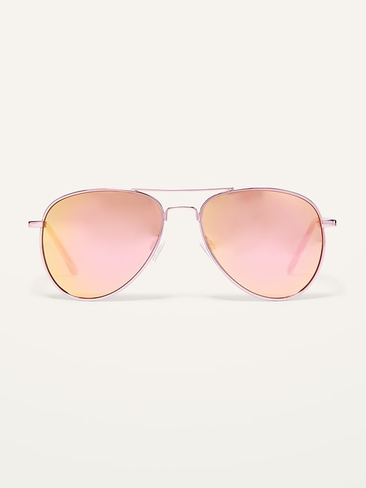 View large product image 1 of 3. Pink Aviator Sunglasses for Women