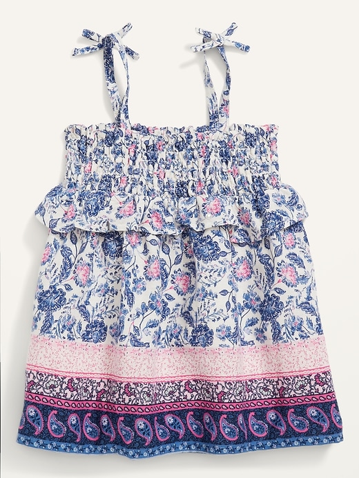 View large product image 2 of 2. Printed Tie-Shoulder Smocked Dress for Baby