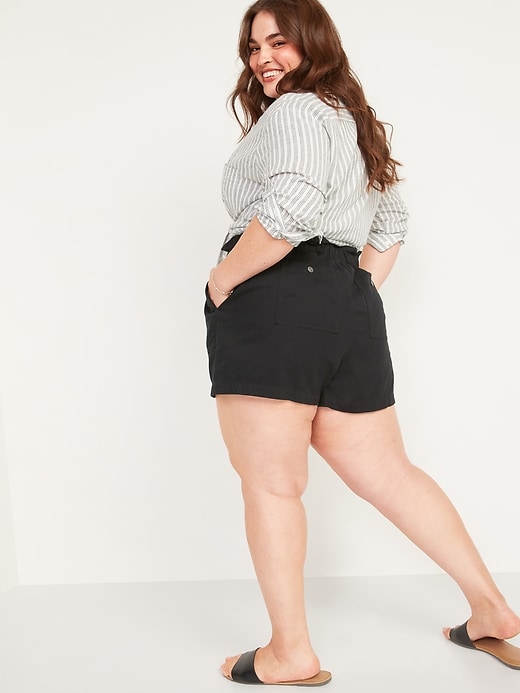 Image number 2 showing, High-Waisted Twill Plus-Size Utility Shorts  -- 5-inch inseam