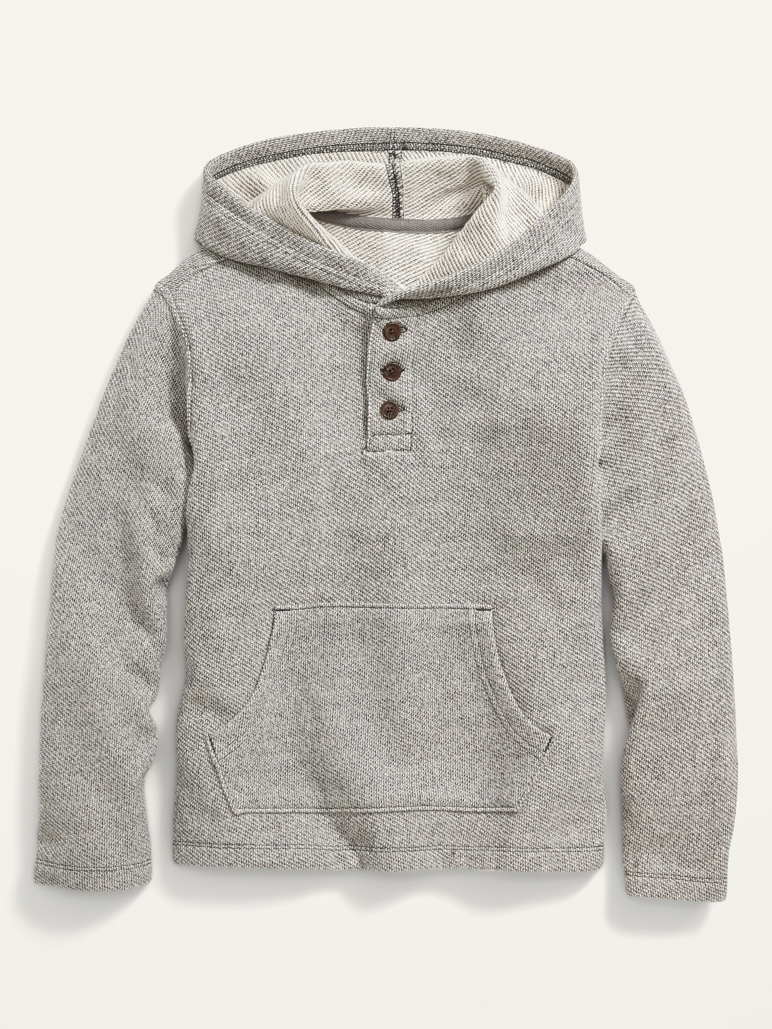 French Terry Henley Pullover Hoodie for Boys