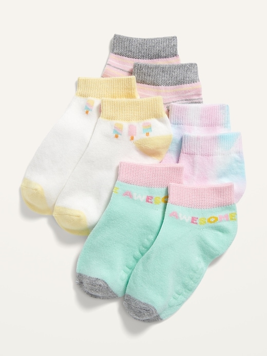 View large product image 1 of 1. Unisex Ankle Socks 4-Pack for Toddler & Baby