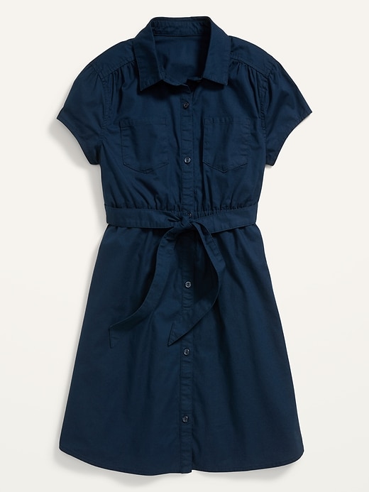 View large product image 1 of 2. School Uniform Tie-Belt Shirt Dress for Girls