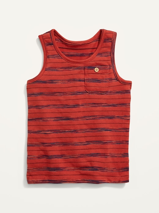 View large product image 1 of 1. Striped Pocket Tank Top for Toddler Boys