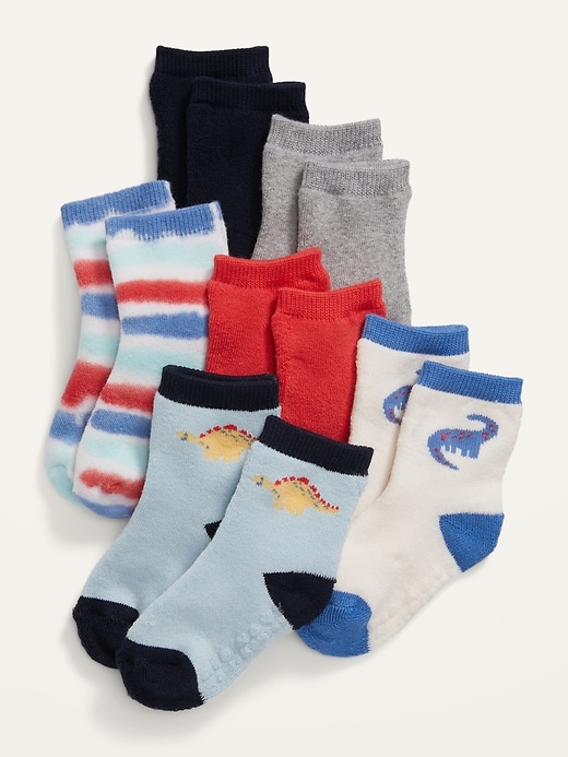 View large product image 1 of 1. Unisex Printed Ankle Socks 6-Pack for Baby