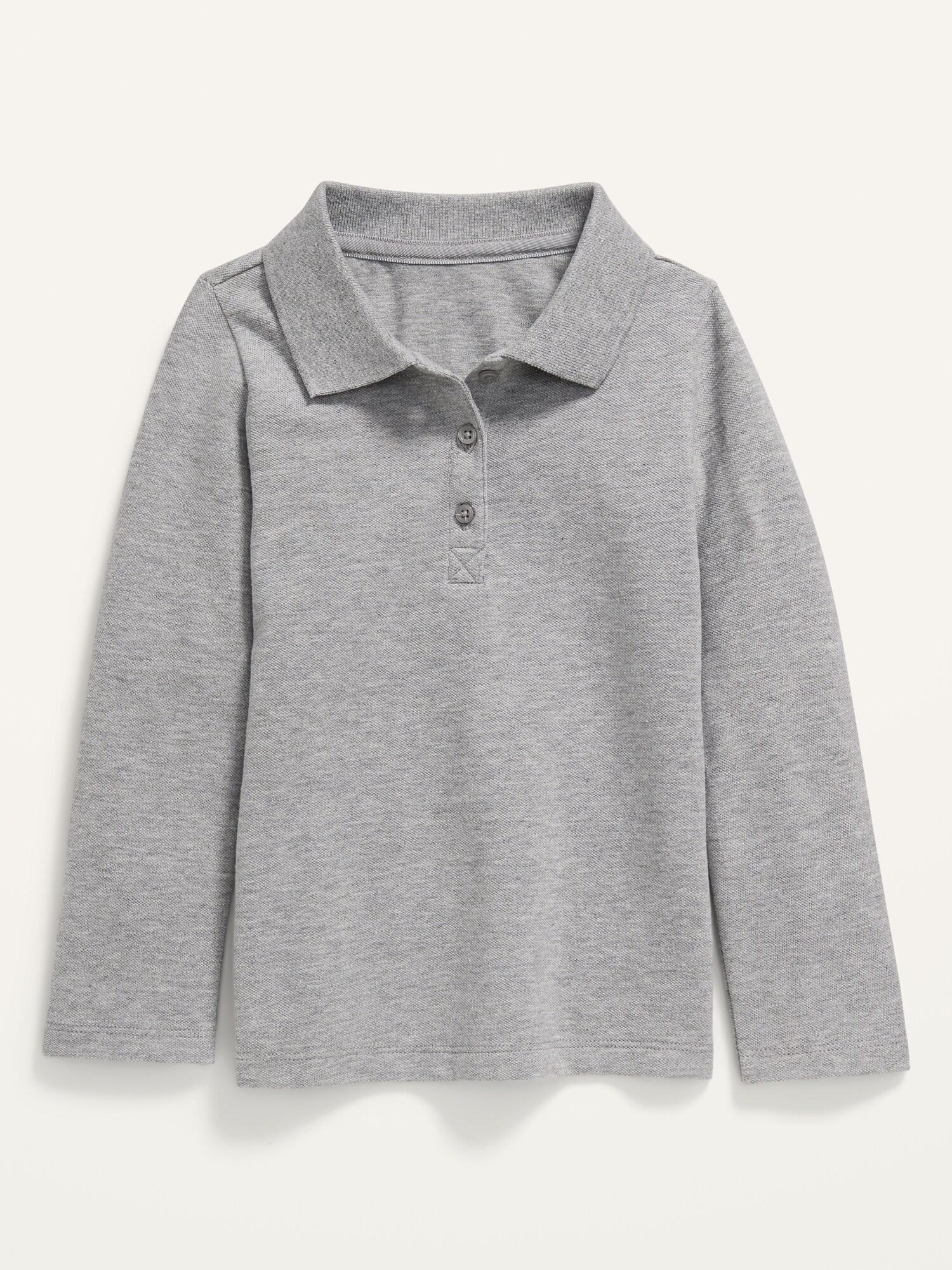 Uniform Long-Sleeve Pique Polo for Toddler Girls | Old Navy