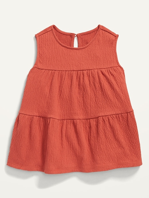 View large product image 1 of 1. Textured-Knit Tiered Sleeveless Top for Toddler Girls