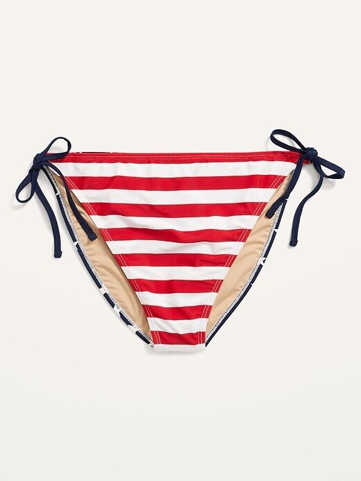 Image number 4 showing, Low-Rise Americana Plus-Size String Bikini Swim Bottoms