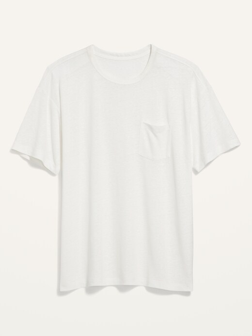Image number 4 showing, Vintage Thick-Knit Linen-Blend Pocket T-Shirt