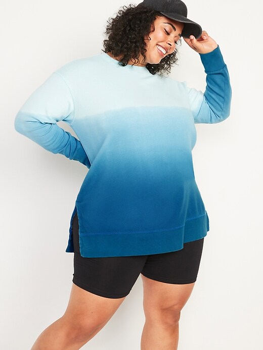 View large product image 1 of 1. Oversized Vintage Specially Dyed Plus-Size Tunic Sweatshirt