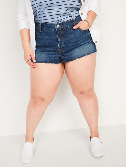 Image number 1 showing, High-Waisted O.G. Americana Plus-Size Button-Fly Jean Shorts -- 1.5-inch inseam