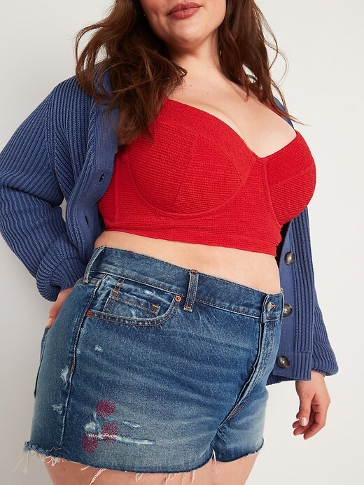 Image number 3 showing, High-Waisted O.G. Americana Plus-Size Button-Fly Jean Shorts -- 1.5-inch inseam