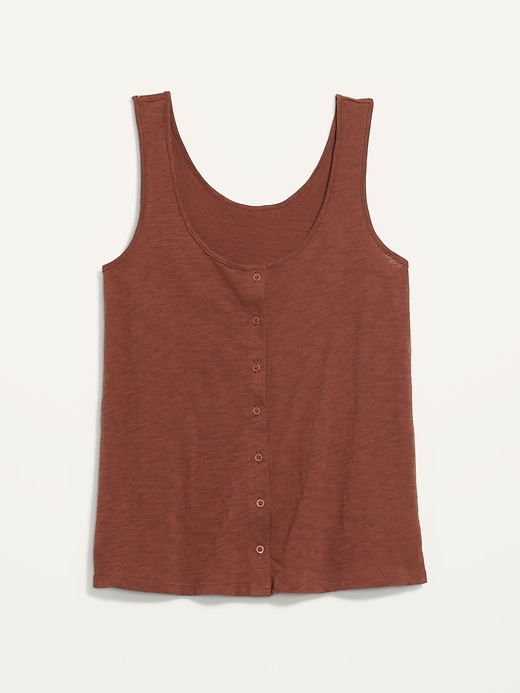 Image number 4 showing, Slub-Knit Button-Front Sleeveless Top for Women