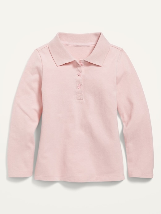 View large product image 1 of 1. School Uniform Long-Sleeve Polo Shirt for Toddler Girls