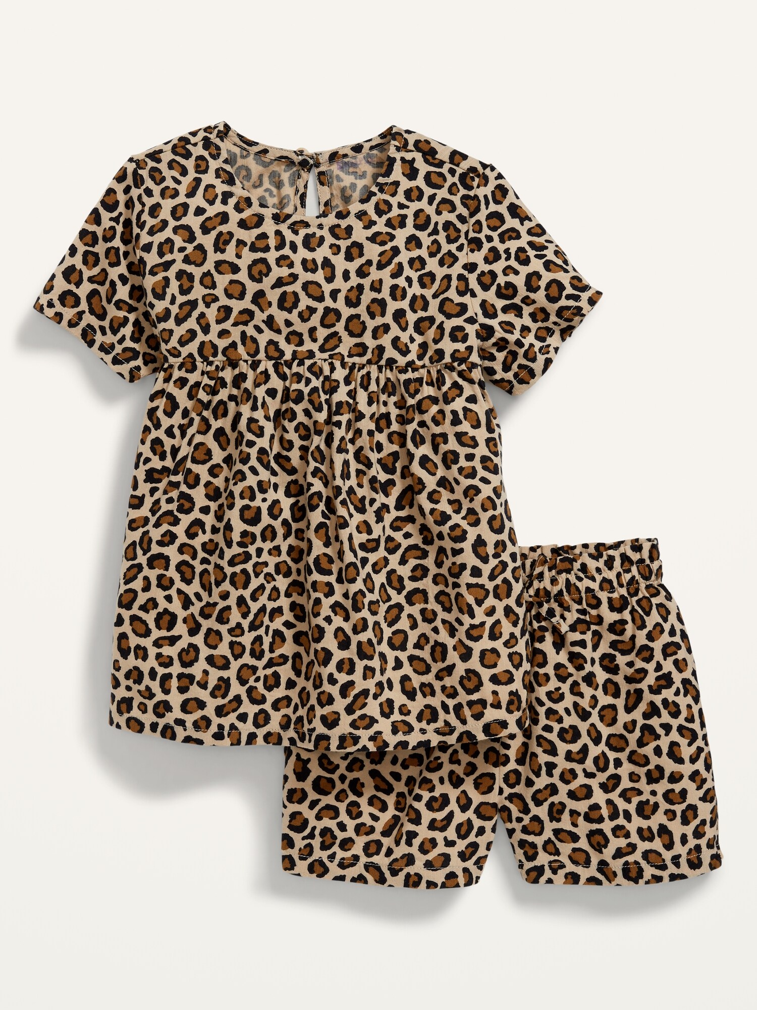Short-Sleeve Top and Shorts Set for Toddler Girl