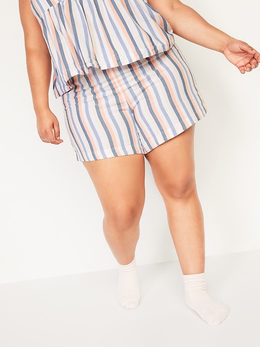 Image number 1 showing, High-Waisted Soft-Woven Plus-Size Pajama Shorts -- 5-inch inseam