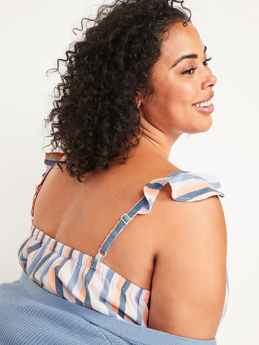 Image number 3 showing, Soft-Woven Flutter-Sleeve Plus-Size Cami Pajama Top