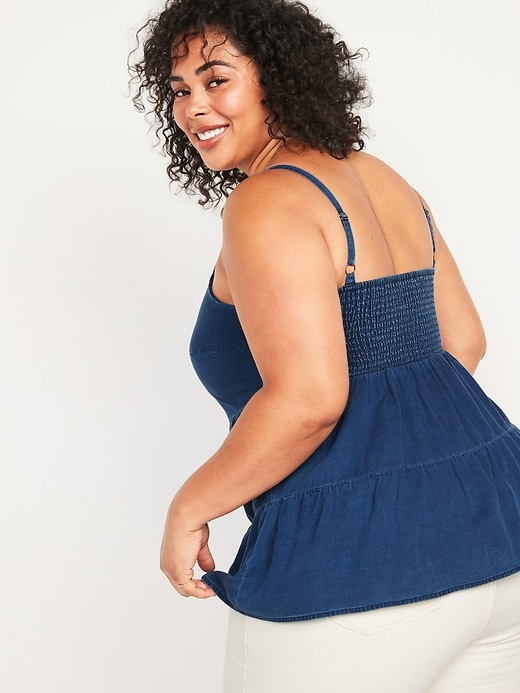 Image number 2 showing, Tiered Chambray Plus-Size Cami Top