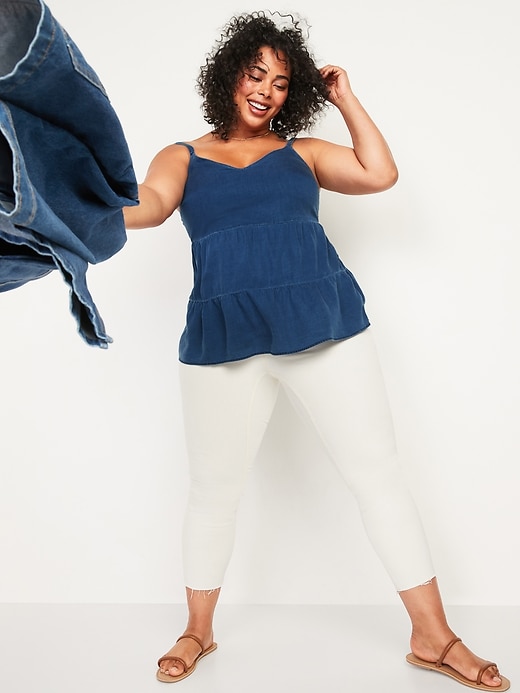 Image number 3 showing, Tiered Chambray Plus-Size Cami Top
