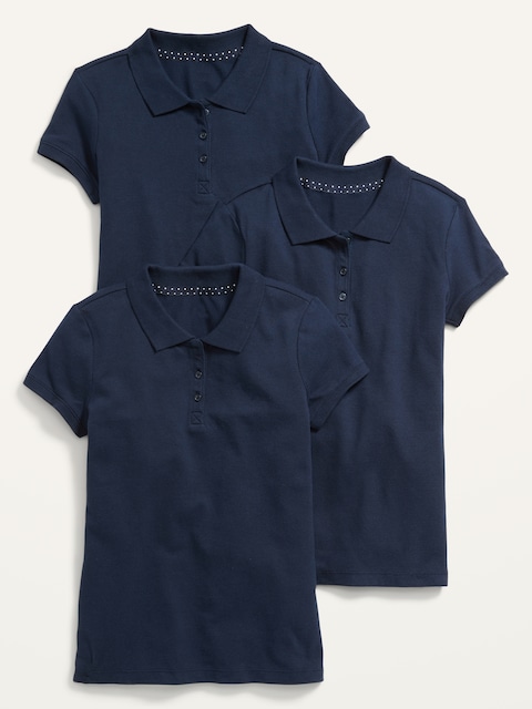 School Uniform Polo Shirt 3-Pack for Girls