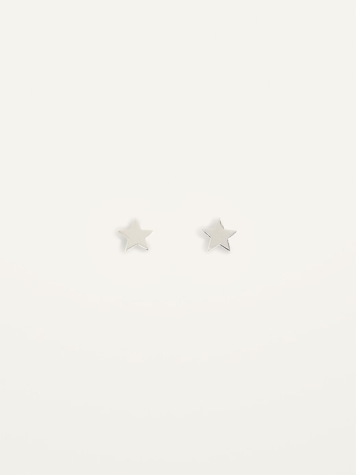 View large product image 1 of 2. Sterling Silver Star Stud Earrings For Women