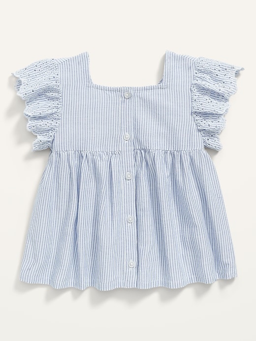 Scallop-Trim Pinstripe Babydoll Top for Toddler Girls | Old Navy