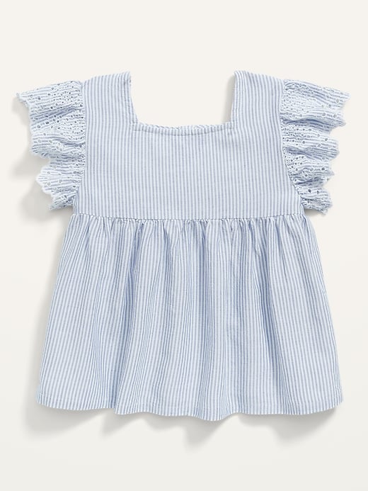 Scallop-Trim Pinstripe Babydoll Top for Toddler Girls | Old Navy