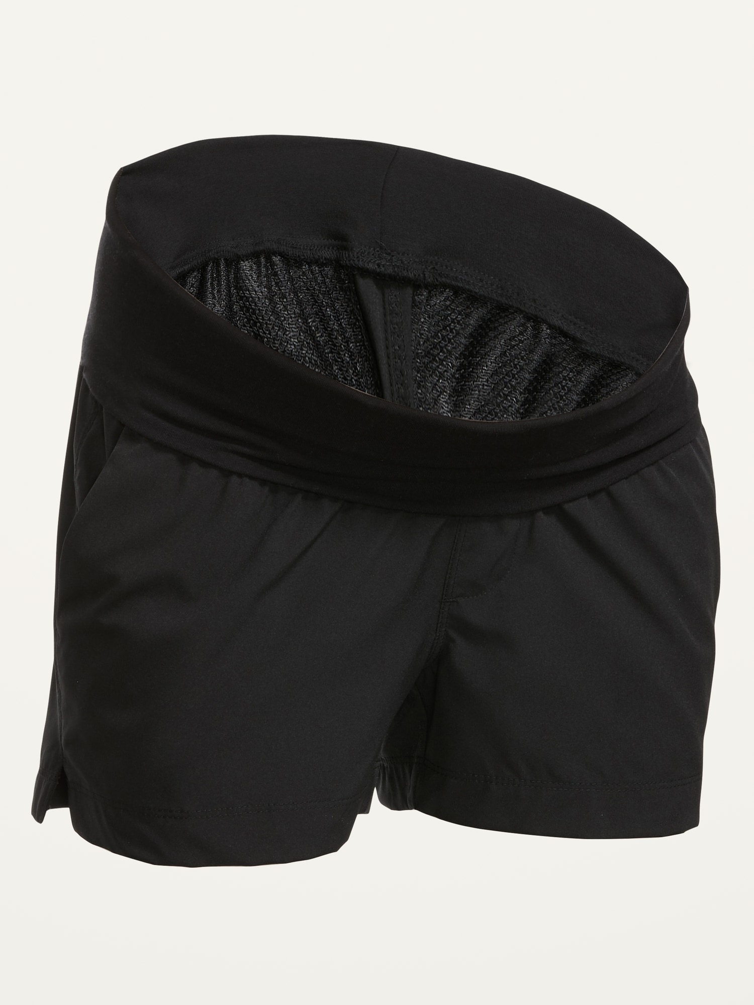 Maternity Rollover-Waist StretchTech Shorts -- 3.5-inch inseam